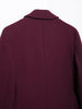 Women Burgundy Coat Double Breasted Long Sleeve Lapel Blends Jacket Autumn Winter High Street Outerwear