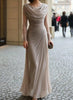 Elegant Women Ruched Slim Maxi Dress Autumn Winter Pink Swing Collar Long Sleeve Casual Party Pleats Long Dresses Robe