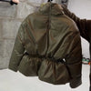 Elegant Cotton Warm Women's Jacket Autumn Winter Loose Full Sleeve Zipper Stand Collar Thicken Coats Waist Outwear Lady