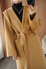 Mid-Length Autumn and Winter Hooded Double Sided Cotton Cashmere Coat Female 100% Wool Loose Thick Woolen Coat