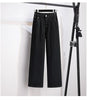 Women Jeans Stretch Casual Trousers Washed Denim Straight Pants Female Fleece Loose Vintage Jeans XL-7XL Oversize Autumn Winter
