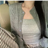 Red Cardigan Sweater for Women Soft Knit Long Sleeve Button-up Crop Jacket Blouse Top Spring Autumn Shrunken Cardigan Y2K