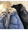 Korean Winter Leisure Cotton Clothes Women Parker coat Y2K Multi-functional Fake Two Pocket Zipper Down Jacket Thick Coat