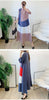Long Pleated Dress For Women Round Neck Color Block Loose Style Printing Elegant Ladies Festival Party Clothing 2R8600
