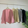 Versatile Pleated Jacket For Women Spring Long Sleeves Solid Color Cardigan Female Casual Coats 2DB1618