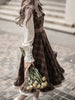 Fake Two-Piece Dress for Women Long Skirt Slim Fit Waist Cinching Vintage Lolita Plaid Bow Korean Style Winter