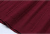 Three Colors High-quality Elastic Knitted Fabric Hollowed Out Single Breasted Round Neck Long Sleeved Slim Fit Women Dress