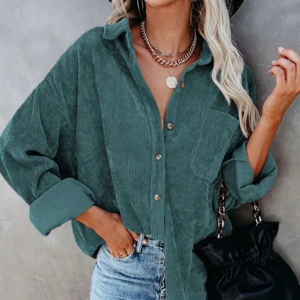 Winter Clothes Women Corduroy Long Sleeve Casual Shirt Button Women Coat Overshirt Loose Comfortable Coat Female