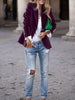 Women's Gold Velvet Blazer, Office Lady Spring Autumn Foreign Atmosphere, Red Blazers Suit, OL Professional Wear