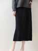 100% Merino Wool Skirt Women's Elastic Waist Cashmere Striped Skirts Office Lady Knitted Simple Dress Thickening Autumn Winter