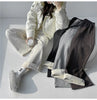 Thick Warm Straight Pants For Women Office Brown Wide Leg Trousers High Waist Women's Loose Pants For Ladies Spring