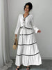 Women's Autumn Winter 2-Piece Set Dress, Casual Long Sleeve Tie-Up Top, High Waist Elegant Skirt, for Sunny Days
