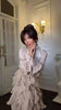 Early Autumn Turtleneck Lantern Sleeves Shinny Ruffles Pullover Floor Length Vacation Dress High Waist Female Vestido