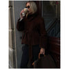 Brown Suede Belt Short Trench Coat Women High Funnel Collar Epaulet Raglan Sleeve Waist Tie Coats Vintage Autumn Commuter Jacket