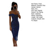 Women Christmas Party Dress Sequined Irregular Hem Evening Dress Low-cut Prom Wedding Party Formal Slit Hem Ladies Midi Dress