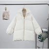 Oversized Printed Thicken Women's Coat With Hooded Loose Full Sleeve Zippers Pocket Cotton-padded Coats Winter Lady Outwear