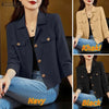 Women's Casual Lapel Neck Jackets 3/4 Sleeves Solid Color Button Up Lightweight Coats Spring Office Wear Woman Outerwear