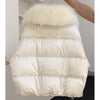 Winter Women Goose Down Jacket Natural Raccoon Fur Collar Coats Parka Puffer Jackets Outwear Coats