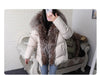 White Duck Down Jacket Winter Women Warm Loose Coat Natural Real Fox Fur Collar Thick Outerwear Parkas