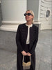 Chic Black Round Neck Napoleon Military Jacket Women Casual Full Sleeve Buttons Cropped Slim Coat Lady Daily Street Jackets