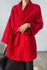 Autumn Women Elegant Double-sided Long Sleeve Solid Color Cardigan Cashmere Soft Coat Female 2W402