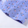 Elegant Printed Waist Cinched Women's Jackets Stand Collar Single Breasted Bubble Sleeve Blouses Summer Lady Commute Tops