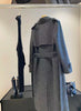 Original Grey Women's wool blend woolen coat with belt, double-sided fleece long woolen coat