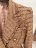 High Street A/W Designer Jacket Women's Classic Lion Buttons Tassel Fringed Tweed Blazer