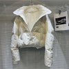 Winter Clothing Parkas Women's Outwear Short Coats Korean Rhinestone Coat Ladies Thickened Warm Cotton Puffer Jackets