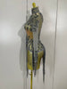 Sexy Performance Stage Costume Sparkly Rhinestones Tassel See-Through Dress Women Bars Nightclub Party Latin Dance Dress