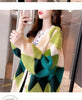 Women Loose Sweater Top Korean Ladies V-neck Cardigan Knitted Autumn Winter Female Medium Long Styles Knitting Coat