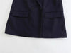 Women Double Breasted Plaid Blazer Coat Vintage Long Sleeve Flap Pockets Female Outerwear Chic Vestes Femme
