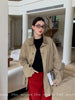 Retro Red Mid-Waist Wide-Leg Straight Corduroy Long Pants For Women Autumn Winter