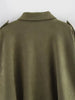 Women Bomber Jackets Suede Texture Coats Turn-down Collar Long Sleeve Loose Vintage Female Outerwear Chic Top Streetwear