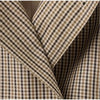 Vintage Plaid Belted Jackets Women Slim Full Sleeves Double-breasted Lapel Cropped Coats Ladies Autumn Outwear