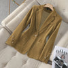 Women Blazer Ladies Red Khaki Black Long Sleeve Blazer Female Casual Business Jacket Autumn Velvet Suit Female Outerwear