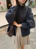 Korea Short Outerwear Woman Casual Loose Lazy Chic Long Sleeve Cotton Blends Windbreaker Coats Thin Thench