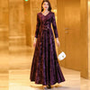 Spring Autumn Elegant Chic Long Sleeve Dresses Women's Slim Long Oversize 4XL Velvet Bronzing Dresses