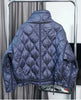 Quilted coat for women Quilted Jacket With Ties beige drawstring high neck pocket clip cotton jacket for women