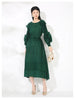Bandage Dresses Three Dimensional Flower Splicing Design Women's Pleated Dress Chic Cloth