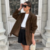 Women's Jacket Old money Jackets Brown Leather Suede Jacket Coat Vintage Demi-season Jacket Autumn Winter Outerwears