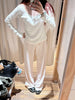 Pink Striped Cute Wide Leg Pants Women Autumn Low Waist Drawstring Trousers Female Sweet Preppy Style Sport Sweatpants