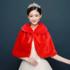White Womens Winter Thicken Plush Wrap Stole Elbow Length Wedding Bridal Shawl Cape Warm Jacket Shrug with Lace Up Ribbon