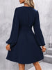 Dresses Woman Clothing V Neck Lantern Sleeve Wrap Mini Dress Ruched Waist Flowy Hem Elegant for Autumn and Party Styles