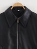 Autumn Winter Women's Moto Biker Zipper Long Sleeve Jacket Faux Leather Jacket Outerwears Causal Coats