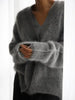 Women's Cardigans Korean V-neck Sweater Coat Long Sleeve Oversized Sweater Female Buttons Solid Knitted Jacket Women