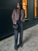 Chic Grey Fluffy Faux Fur Jacket Women Elegant O Neck Long Sleeves Cropped Coats Autumn Winter Lady High Street Outwears