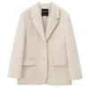 Women's Blazer Faux Fur Coats Outerwears Female Spring Jackets White Fitted Long Sleeve Blazer Office Wear Women 066