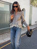 Lace Hem Peplum Suit Jacket Women V-neck Stand Collar Single Breasted Slim Fit Coat Vintage Office Casual Outerwear
