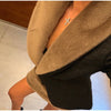 Faux Fur Collar Trim Tweed Set Long Sleeve Side Pockets Chic Women Blazer High Waist Mini Skirt Autumn Elegant Suit